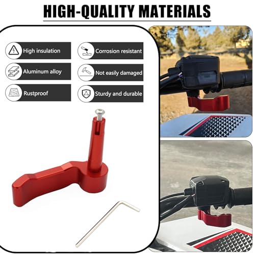 Thumb Throttle Lever CNC Aluminum Replacement Compatible with Polaris Sportsman 450/550/570/850/1000 Fit Scrambler 550/850/1000 2009-2025 (Red) - color: red