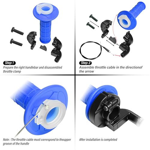 Universal Mini Bike Throttle Assembly&Cable Kit | Direct Replacement for Coleman BT200X,CT200U/EX,MB200&Predator 212cc/196cc Engines | Fits Most 7/8" Handlebar Mini Bikes with Cruise Control (Blue) - color: Blue