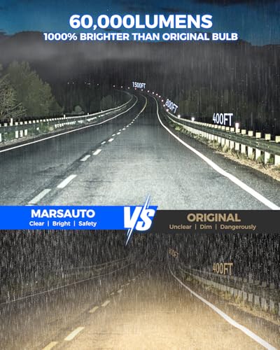 Marsauto D5S D5R HID Bulbs, 6000K White 10X Brightness 70,000LM for HID Xenon Bulb, Plug and Play, Pack of 2 - color: SUPER 6000K WHITE, size: D5S