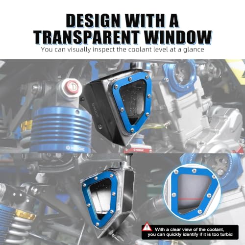 NICECNC Aluminum Radiator Tank, Reservoir Expansion Tank, Blue - color: Blue