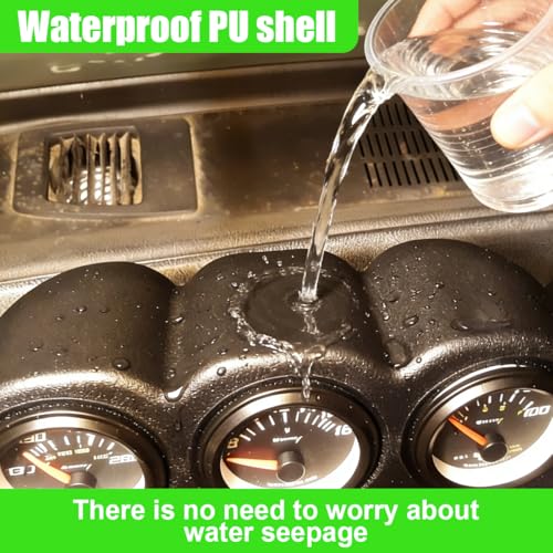Craedli Black Triple Pillar Gauge Pod Holder, 52mm 3 Hole Car A-Pillar Digital Meter Gauge Mounting Bracket, Automotive Interior Modification Accessories for Most Vehicles (Black)