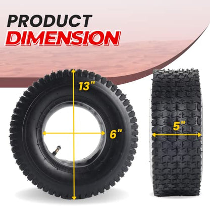 (2-Set) AR-PRO Replacement 13x5.00-6 Tire and Inner Tube Sets for Razor Dirt Quad Versions 1-18 - Compatible with Yerf Dog, Motovox, and More - Also Compatible with Yard Tractors and Hand Trucks - size: 13x5.00-6, TR-87