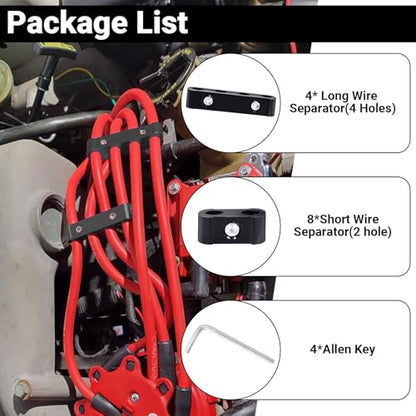 12-Piece Spark Plug Wire Separator and Holder Set(black) - color: black