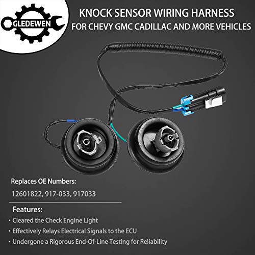 Knock Sensor Wiring Harness | for Chevy Suburban Silverado Avalanche Tahoe, GMC Sierra Yukon, Cadillac & More GM Vehicles | Replace# 12601822, 917-033 - style: Wiring Harness