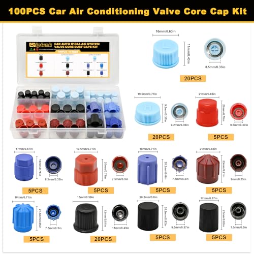Siptenk Car A/C Repair Kits for R12 & R134A Systems 5 Sets 926PCS - color: 5 Sets 926PCS Car A/C Repair Kits