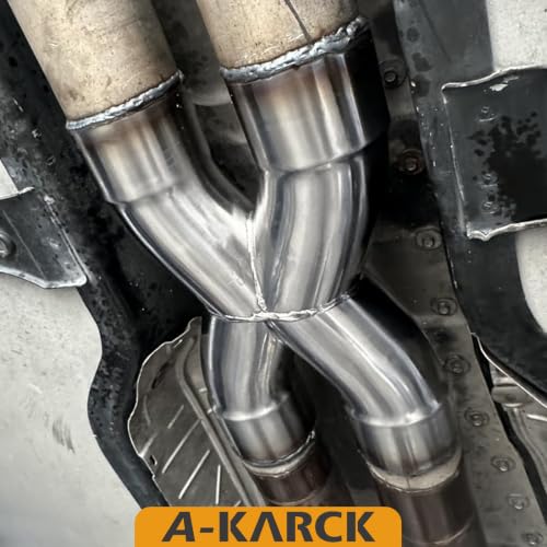 A-KARCK Exhaust Tip X Pipe 2.25” Inlet, Dual 2.25” Inlet Dual 2.25” Outlet Muffler Tip, Crossover X Pipe Stainless Steel Weld On - size: 2.25 Inch, style: X Pipe-A