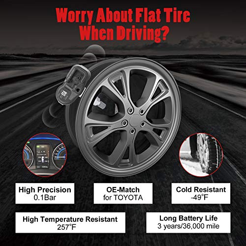 BDFHYK TPMS Sensor 315Mhz Programmed Tire Pressure Monitoring System Compatible with Toyota Camry RAV4 Tacoma 4Runner Lexus ES350 GS350 OE# 4260733011 4260706011 426070C010 - style: 4260733011