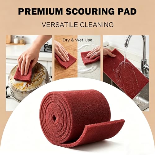 5 Inch *15 Feet 400 Grit Maroon General Purpose Scuff Pads, Scuffing, Hand Scouring Pad, Sanding Pad, Paint Primer Prep Scratch - Surface Preparation Pad for Car Auto Body Woodworking - style: 400 Grit Maroon
