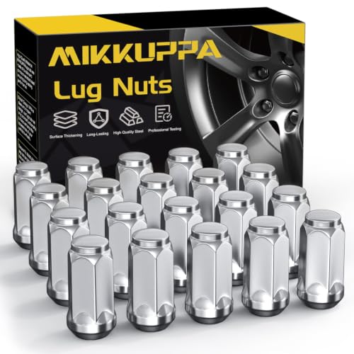 MIKKUPPA 1/2-20 Wheel Lug Nuts, Chrome 20pcs Closed End Tire Nut - color: Silver, size: 1/2-20 (20PCS)