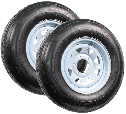 eCustomrim 2-Pack Radial Trailer Tire Rim Assembly ST225/75R15 6 Lug Load D