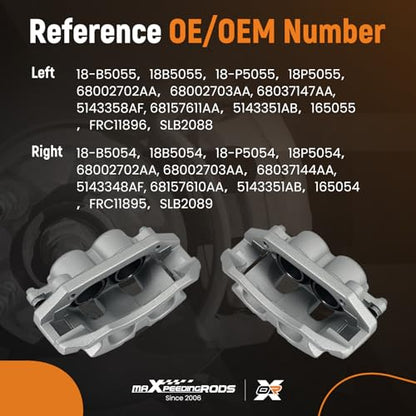 maXpeedingrods for 18-B5055 18-B5054 Front Disc Brake Calipers for Ram 1500 - size: 18-B5055+18-B5054