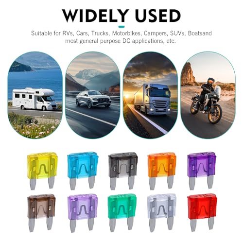 WZP 120PCS Fuses Automotive Kit, Mini Fuses Assortment Kit, Blade Fuse, Universal for Sedan, RV, Motorcycle, Marine, RV, Boat (2A/3A/5A/7.5A/10A/15A/20A/25A/30A/35A)