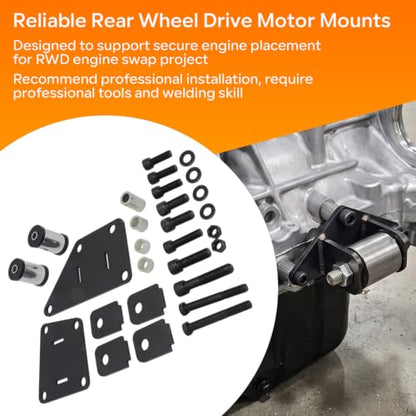 RWD Motor Mount Kit Fit for Honda K24A K24A2 K24A4 Engine Swap