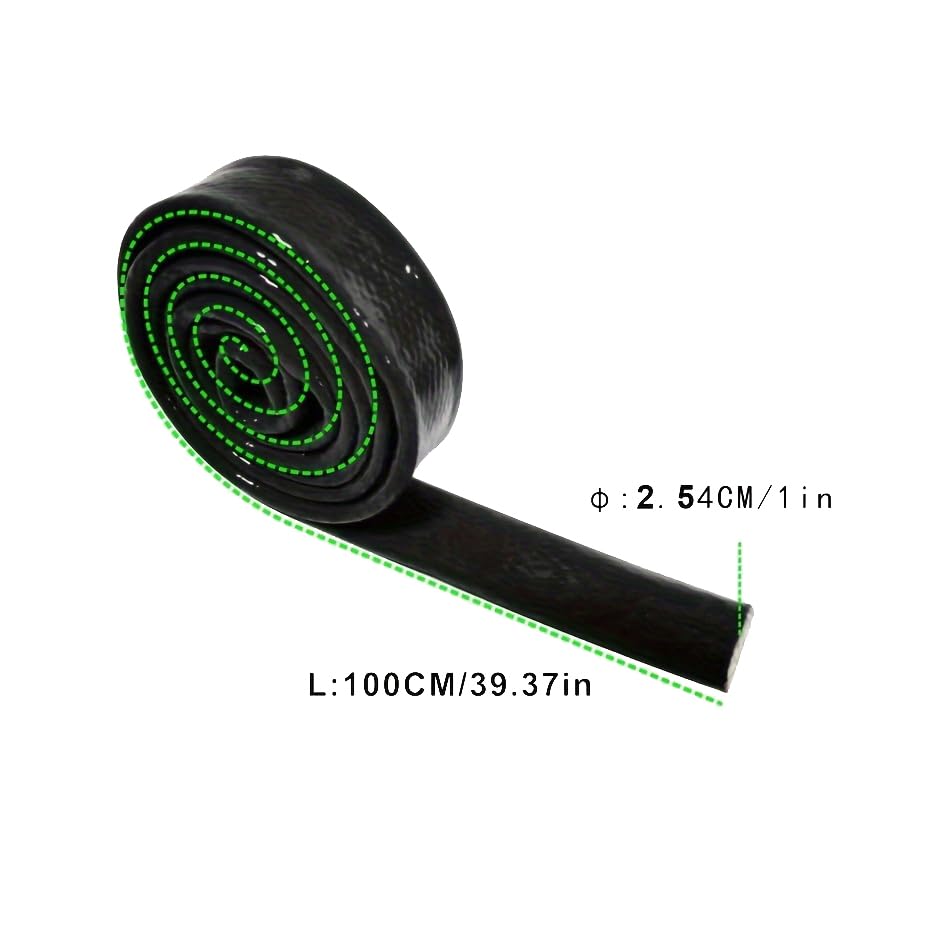 Fuel Line Heat Shield Insulation Heat Sleeve Wire Heat Shield Fuel Line Heat Shield Sleeve Fire Sleeve Silicone Coated Fiberglass Heat Protection for Automotive Hose Lines & Electrical Wiring 1" ID - color: Black, size: 1" ID x 3.3FT