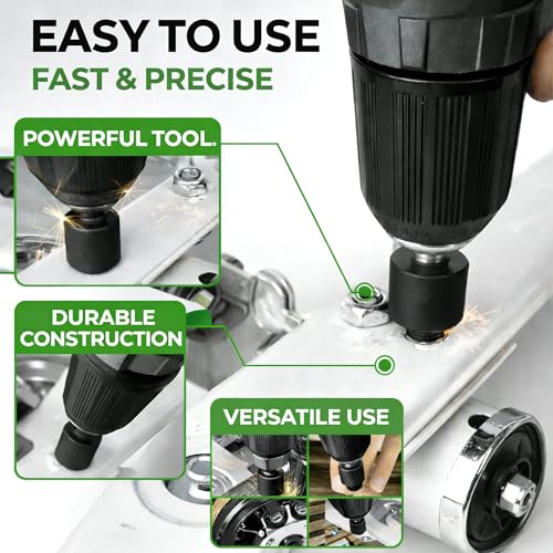 SWANLAKE 20PCS Power Nut Driver Set for Impact Drill, 1/4” Hex Head Drill Bit Set SAE and Metric - color: 20pcs Standard Version Black