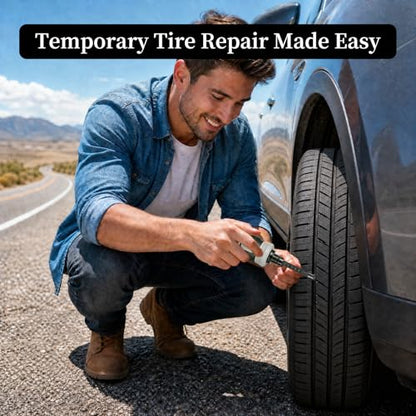 Tire Repair Kit, 60PCS Rubber Tire Repair Plugs, 3-in-1 Ratchet Tool