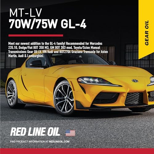 Red Line 50604 MT-LV 70W/75W GL-4 High-Performance Full Synthetic Gear Oil Lubricant for Manual Transmissions & Transaxles - 1 Quart