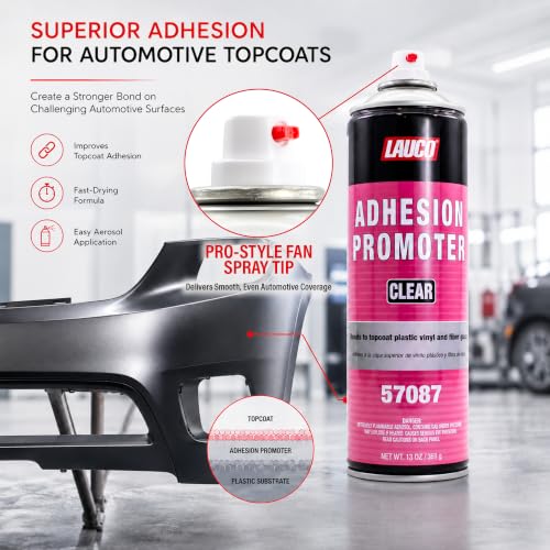LAUCO Automotive Adhesion Promoter 13 oz Spray Can - Pack of 2 - Use on Multi Surfaces Like Automotive Plastics, Bumpers, Vinyl Trim and Fiberglass (57087)