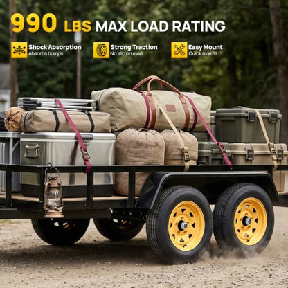 TUFFIOM 4.80-12 Trailer Tire, 2 Pack 4.8x12 Heavy-Duty Trailer Tire, 6PR, Load Range C, Design Fits Camper, Cargo, Horse, Boat and Utility Trailers