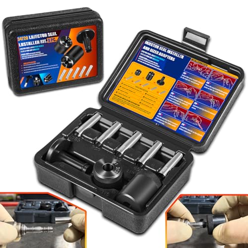 34720 Injector Seal Installer Kit 8Pcs Fits for Ford GM and Subaru Engines etc. Precision Fuel Injector Seal Installation Tool