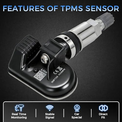 SORGHUM TPMS Sensors Tire Pressure Monitoring System Compatible with BMW E90 E91 E92 E93 128i 135i 328i 335i 528i 535i F10 F07 X3 F25 X5 E70 M3 M5 Z4 Mini Replace# 36106856227 36106790054 Set of 4 - color: Gloss Black-36106856227