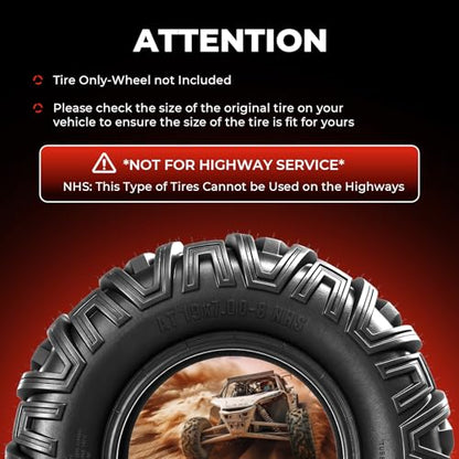 ATV Tires 19x7-8,4-Ply Tubeless Tire,Set of 2 - size: 19x7-8