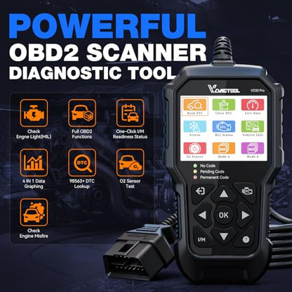VDIAGTOOL VD30 Pro OBD2 Scanner, Check Engine Code Reader with Live Data