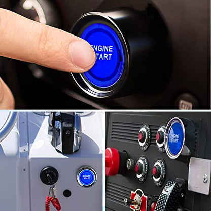 Nilight Start Engine Button 12V DC 50A Blue - color: Blue Start Engine Button
