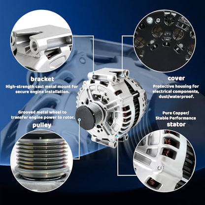 WorldCraft 12V 220A Alternator for Fit Mercedes E350 S350 GL350 ML350 3.0L Diesel - size: 0-121-813-120
