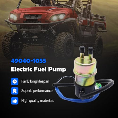 Electric Fuel Pump 49040-1055 Compatible with Kawasaki Mule 3000 - size: 49040-1055