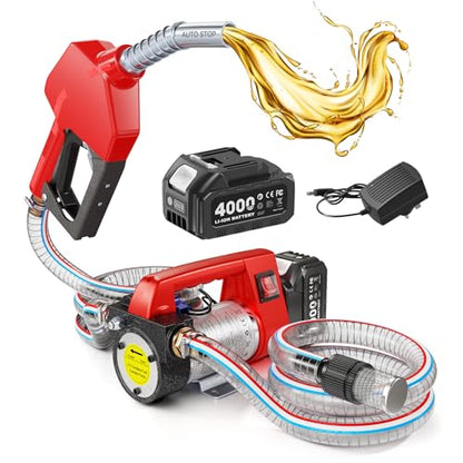 TaskStar Fuel Transfer Pump Battery Powered, 12GPM Diesel Kerosene Transfer - color: 18V 12GPM Cordless, Single Battery