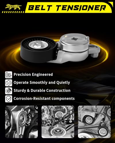 Oktiger 39106 Belt Tensioner Assembly with Pulley Fit for Toyota Camry 2012-2017 2.5L, for RAV4 2009-2018 2.5L, Highlander 2009-2019, for Scion Tc 2011-2016, for Lexus Nx300H, Replace # 166200V020 - size: 39106