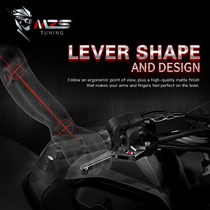 MZS Black Brake Clutch Levers for MT07 FZ07 FZ09 MT09 FZ1 FZ6 FZ8 Tenere - color: Black, size: MT07/MT09/Tenere700/XSR700/XSR900/FZ1