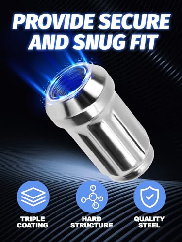 20pcs M12x1.5 Spline Lug Nuts for Escape - color: Silver, size: M12x1.5, style: 1.38IN,20PCS+1 Socket Key