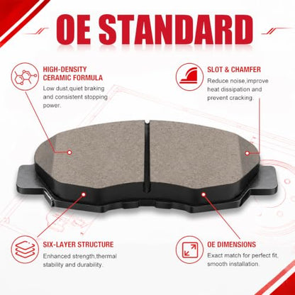 HUSCH Rear Ceramic Brake Pads Kit Fit For Chevrolet Camaro 1988-1997 - size: D413-7301