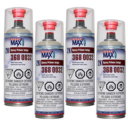 SprayMax 3680032 2K Epoxy Rust Cure Primer Beige 12.7 oz (4 Pack)