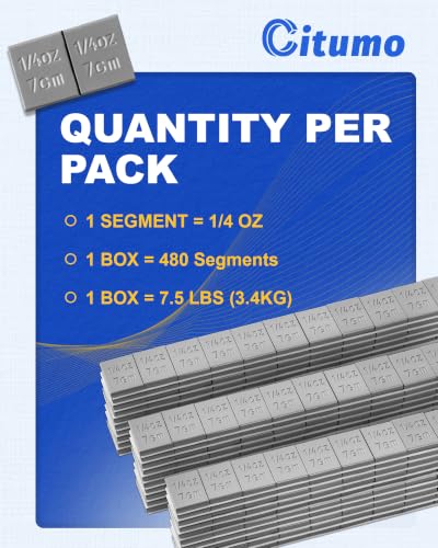Upgraded 1/4 oz Adhesive Stick-On Wheel Weights, Low Profile, Gray 480pcs - color: Gray, size: 0.25oz - 480PCS