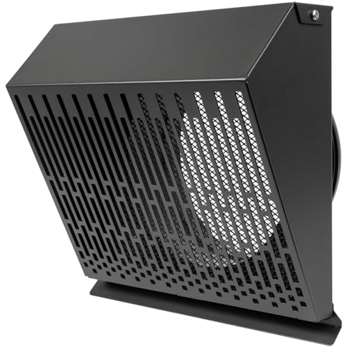 Vent Systems 6" Inch Exhaust Vent Cover with Rubber Gasket - Graphite Black Galvanized Steel - Robust Weatherproof Outdoor Air Exhaust Box - Duct or Surface Mounting - Rain and Snow Protection - color: Graphite Black, size: ø6" Inch - Exhaust