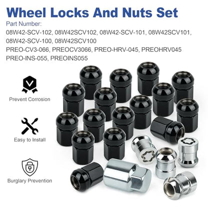 Wheel Lock Lug Nut Set (Short) 08W42-SCV-101 08W42-SCV-100 - size: Wheel Locks Lug Nut Set