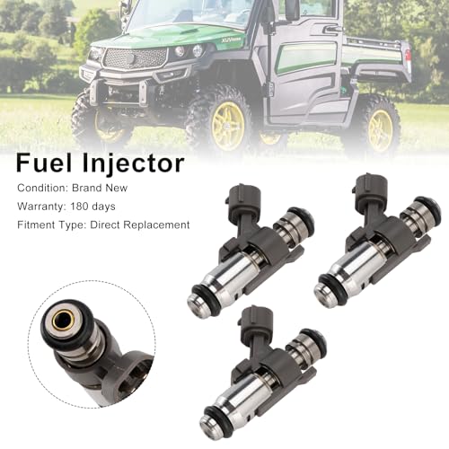 AUC11700 4Pcs Fuel Injectors Fit for John Deere 825 LONG/825 835 SHORT CHASSIS, XUV825E XUV825M XUV835E XUV835M XUV835R - size: 3PCS