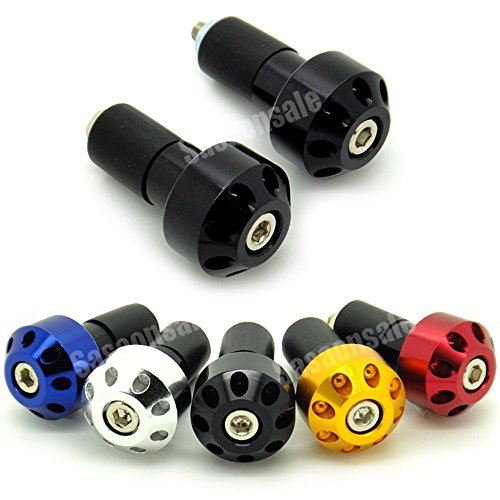 [GT-Speed] Compatible/Replacement for Motorcycle Bar Ends 7/8" Handlebar Grips Plug, Fits Honda Kawasaki Suzuki Yamaha BMW KTM Ducati Triumph (Read Product Description for Model & Year Specification) - color: Black