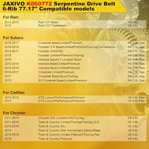 K060772 Serpentine Drive Belt Ribbed V-Belt - size: 6PK1960-1960mm