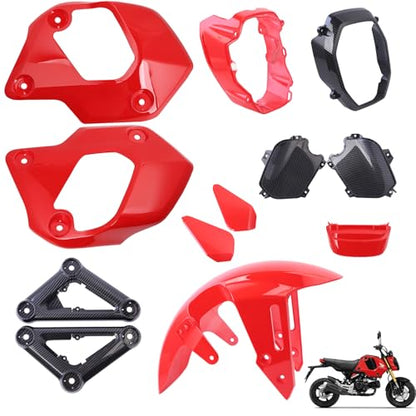 Mokuo Motorcyle Fairing Kit in ABS Material Compatible with 2021-2024 Honda Grom Msx 125 SF, Red Color - style: Red