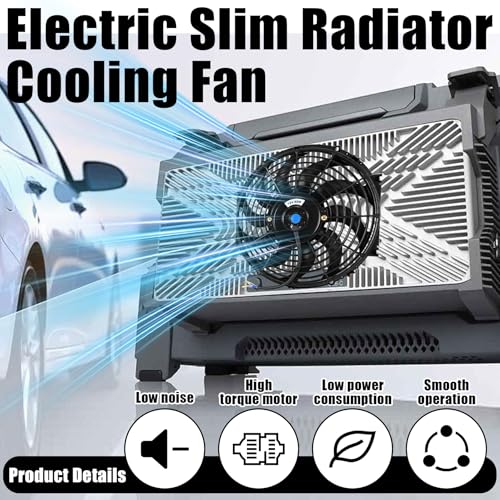 12" Universal Electric Radiator Fan Push Pull Slim Fan High Performance Cooling Fan 80W12V Mount Kit 2PCS - size: 12 inch- 2PCS