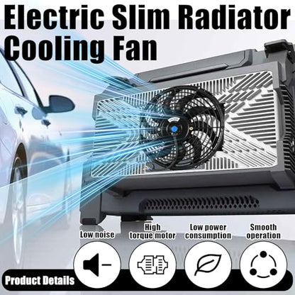 12" Universal Electric Radiator Fan Push Pull Slim Fan High Performance Cooling Fan 80W12V Mount Kit 2PCS - size: 12 inch- 2PCS
