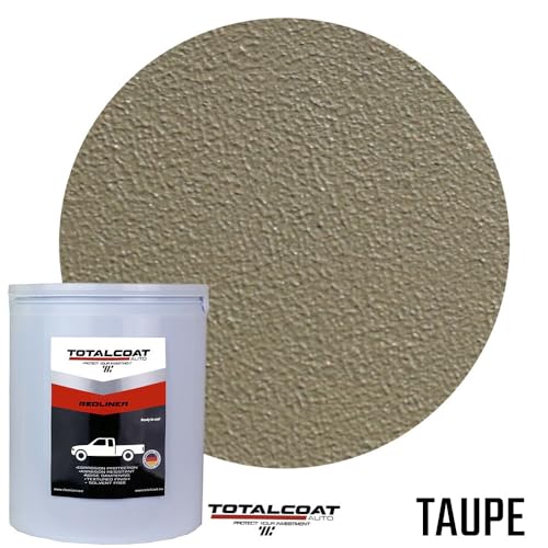 Roll On Truck Bed Liner Paint; Heavy Duty Coating Protection for Box Trucks, Pickups, Cargo Vans (1 Gallon Kit, Taupe) - color: Taupe