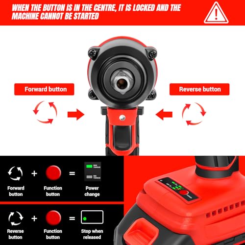 Karramlili 21V Brushless Impact Wrench 650Nm – 1/2" Cordless Impact Gun with 2x 4000mAh Batteries, Variable Speed 0-3000 RPM, 2-in-1 Impact Wrench & Drill, LED Light, Heavy Duty for Truck & Automotive