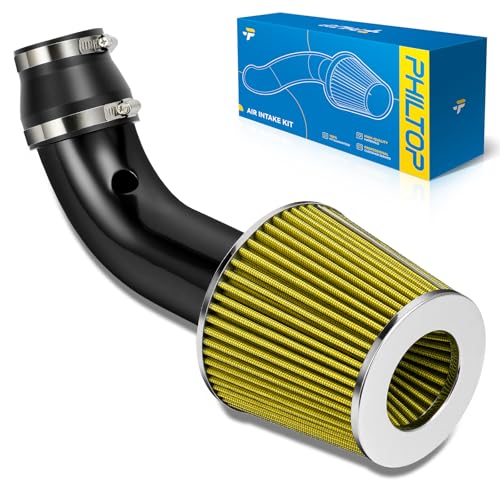 PHILTOP 3" Universal Cold Air Intake Kit for Honda CR-V/Accord (Yellow) - color: Yellow, size: Universal Cold Air Intake Kit