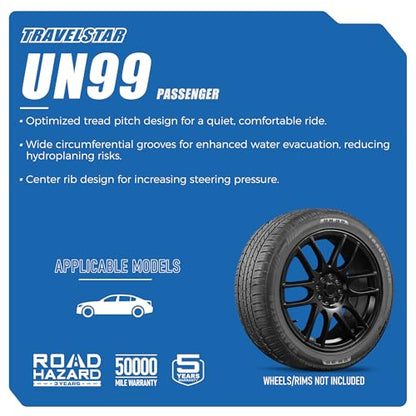 Set of 2 (Two) Travelstar 225/60R17 99H All Season Passenger Car Tire - size: 225/60R17 99H