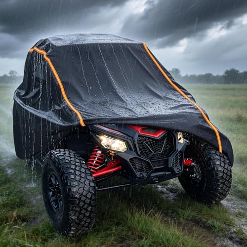 StarknightMT Heavy Duty UTV Cover 2 Seater Waterproof 420D Oxford Windproof - size: 134 x 75 x 62 inches